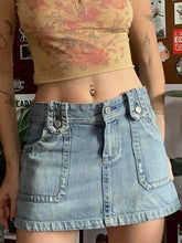 Jeansrock mit hoher Taille und großen Taschen